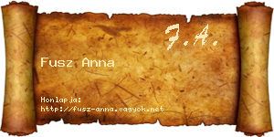 Fusz Anna névjegykártya