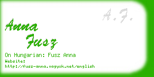 anna fusz business card